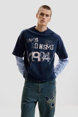 Sweatshirt met lange mouwen met print - BLUE - L