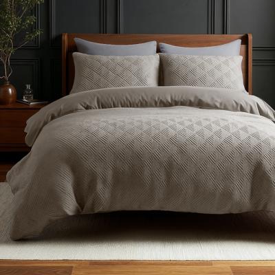 Dekbedovertrek 3D Embossed - Eenpersoons (140x200 cm) - Antraciet Microvezel - Dessin: Effen - Sleeptime Elegance - Dekbed-Discounter.nl