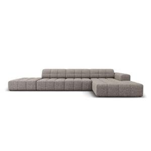 Cosmopolitan Design Chicago Hoekbank met Chaise Longue Rechts - Links Open - Chenille - Lichtgrijs