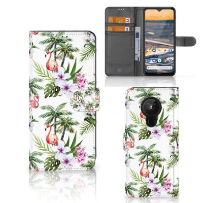 Nokia 5.3 | Telefoonhoesje | Met pasjeshouder | Flamingo Palms