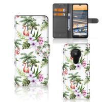 Nokia 5.3 | Telefoonhoesje | Met pasjeshouder | Flamingo Palms