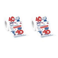 Set van 2x stuks rollen toiletpapier 40 jaar man verjaardagscadeau decoratie/versiering