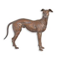 A BRONZE SCULPTURE OF A GREYHOUND