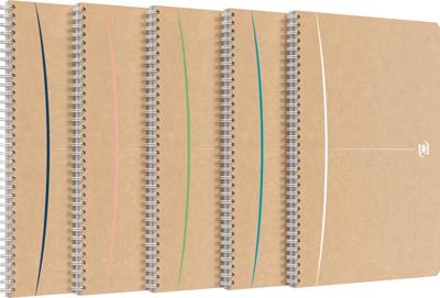 Oxford Touareg spiraalschrift, 180 bladzijden, ft A4, geruit 5 mm, geassorteerde kleuren
