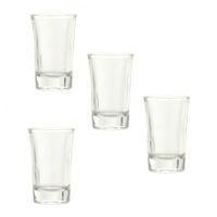 4x stuks Shotglaasjes/shotjes transparant van glas 7 cm