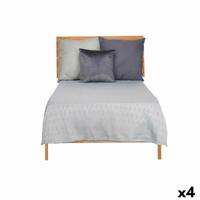 Sprei 180 x 260 cm Ruiten Grijs (4 Stuks)