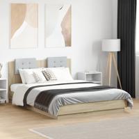 Bedframe met hoofdeinde bewerkt hout sonoma eiken 135x190 cm