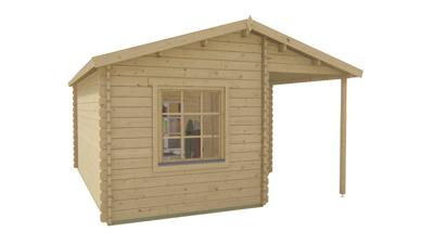 Blokhut - Tuinhuis Johan | 34 mm | vuren grijs geïmpregneerd