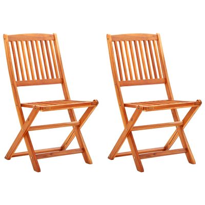 VidaXL Opklapbare stoelen, 2 stuks, van massief eucalyptushout