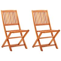 VidaXL Opklapbare stoelen, 2 stuks, van massief eucalyptushout - thumbnail