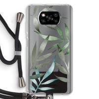 Tropical watercolor leaves: Xiaomi Poco X3 Pro Transparant Hoesje met koord
