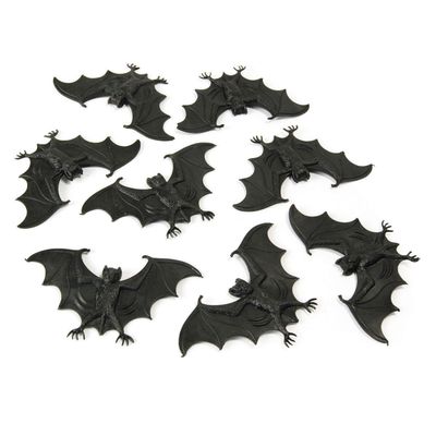 Nep vleermuizen 10 cm - zwart - 24x stuks - Horror/griezel thema decoratie dieren