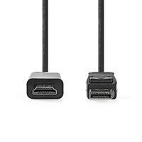 Nedis DisplayPort-Kabel | DisplayPort Male | HDMI Connector | 1080p | Vernikkeld | 2.00 m | Rond | PVC | Zwart | Label - CCGL37100BK20 - thumbnail