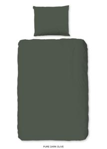 Pure Dekbedovertrek "uni dessin" - Groen - (140x200/220 cm) - Microfiber