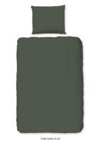 Pure Dekbedovertrek "uni dessin" - Groen - (140x200/220 cm) - Microfiber