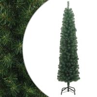 VidaXL Kunstkerstboom met standaard smal 210 cm pvc groen