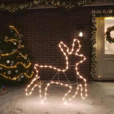 VidaXL Kerstfiguur rendier met 72 warmwitte led&apos;s 57x55x4,5 cm