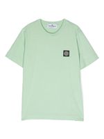 Stone Island Junior t-shirt en coton à patch Compass - Vert - thumbnail