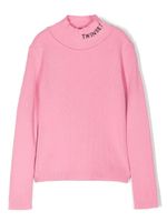 TWINSET Kids pull à logo brodé - Rose