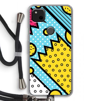 Pop Art #1: Pixel 4a Transparant Hoesje met koord