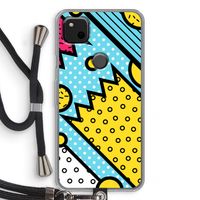 Pop Art #1: Pixel 4a Transparant Hoesje met koord