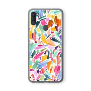 Watercolor Brushstrokes: Samsung Galaxy A11 Transparant Hoesje