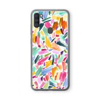 Watercolor Brushstrokes: Samsung Galaxy A11 Transparant Hoesje