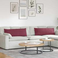 VidaXL Sofa kussens 2 pcs wijnrood 120 x 40 cm stof