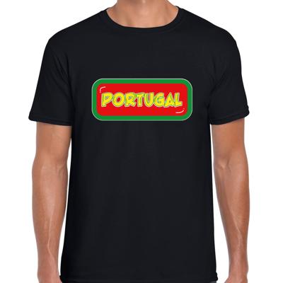 Verkleed T-shirt voor heren - Portugal - zwart - voetbal supporter - themafeest Verkleed T-shirt voor heren - Portugal - zwart - voetbal supporter - themafeest