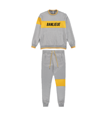 Banlieue Band Trainingspak Grey/Yellow - Maat XS - Kleur: GeelGrijs | Soccerfanshop