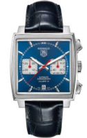 Horlogeband Tag Heuer CAW2111 / CW2113 / FC6183 Krokodillenleer Blauw 22mm