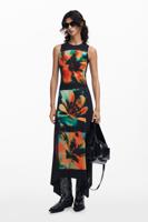 Jurk met bloemenprint - BLACK - M