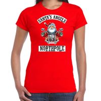 Fout Kerstshirt / outfit Santas angels Northpole rood voor dames - thumbnail