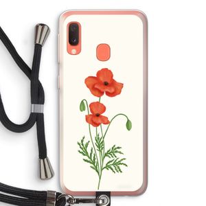 Red poppy: Samsung Galaxy A20e Transparant Hoesje met koord