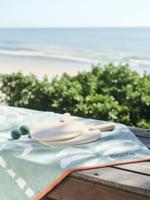 Personaliseerbare bad-/strandhanddoek, met gerecycled katoen mintgroen Personaliseerbare bad-/strandhanddoek, met gerecycled katoen mintgroen