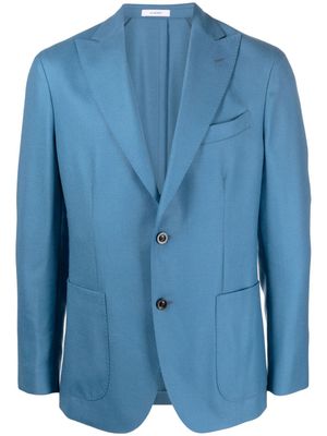 Boglioli blazer en laine vierge à simple boutonnage - Bleu