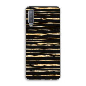 Gouden strepen: Samsung Galaxy A7 (2018) Transparant Hoesje
