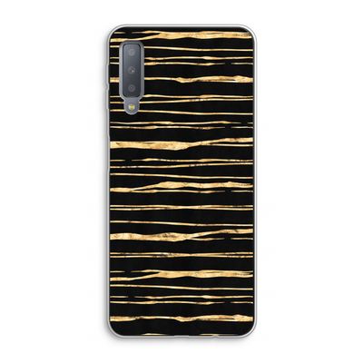 Gouden strepen: Samsung Galaxy A7 (2018) Transparant Hoesje