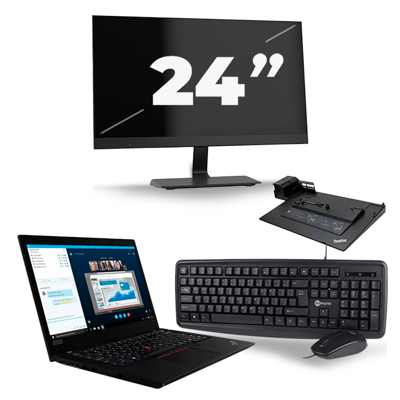 Lenovo ThinkPad L490 - Intel Core i5-8e Generatie - 14 inch - 16GB RAM - 256GB SSD - Windows 11 + 1x 24 inch Monitor