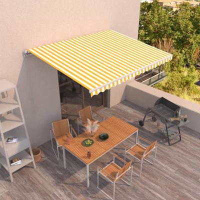 Luifel handmatig uittrekbaar 450x350 cm geel en wit