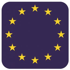 Glas viltjes met Europese vlag 15 st