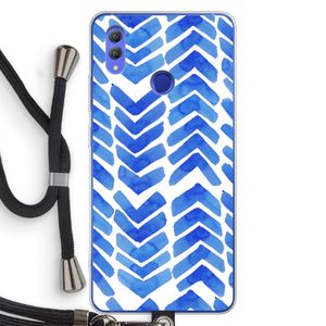 Blauwe pijlen: Honor Note 10 Transparant Hoesje met koord