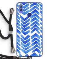 Blauwe pijlen: Honor Note 10 Transparant Hoesje met koord