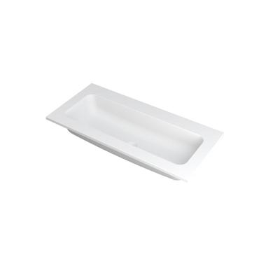 INK Faktor Wastafel Polystone Centraal Zonder Kraangat - 1000x450x15 mm - Mat Wit