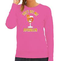 Apres ski sweater/trui voor dames - aperol spritz - roze - apres ski/wintersport - skien - thumbnail