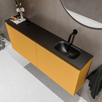 Mondiaz Ture 120cm toiletmeubel ocher met wastafel urban rechts geen kraangat - thumbnail