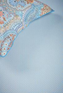 Pip Studio Hoeslaken Cross Stitch Grijs/Blauw 100x200+35cm