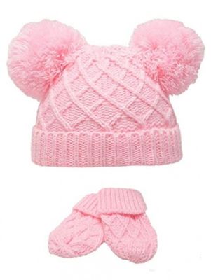 Soft Touch babymuts en wanten Diamond Knit acryl
