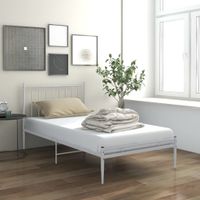 Bedframe metaal wit 100x200 cm - thumbnail