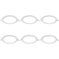 LED Downlight Inbouwspot 6 Stuks - Brinton Thin - 12W 1120lm 120° Bundelhoek - Helder/Koud Wit 6500K - IP40 - Rond - Wit - Ø170mm Buitenmaat - Ø150mm Zaagmaat